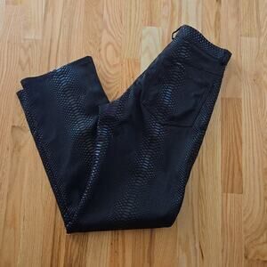 Whittall & Shon Croc Embossed Black Vintage Pants